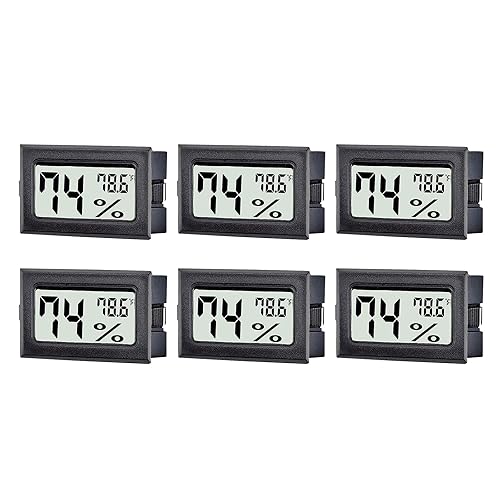 Miniatura 1 de ALI2 Paquete de 6 mini termómetro digital higrómetro monitor de humedad interior medidor de temperatura para invernadero, hogar, jardín, bodega