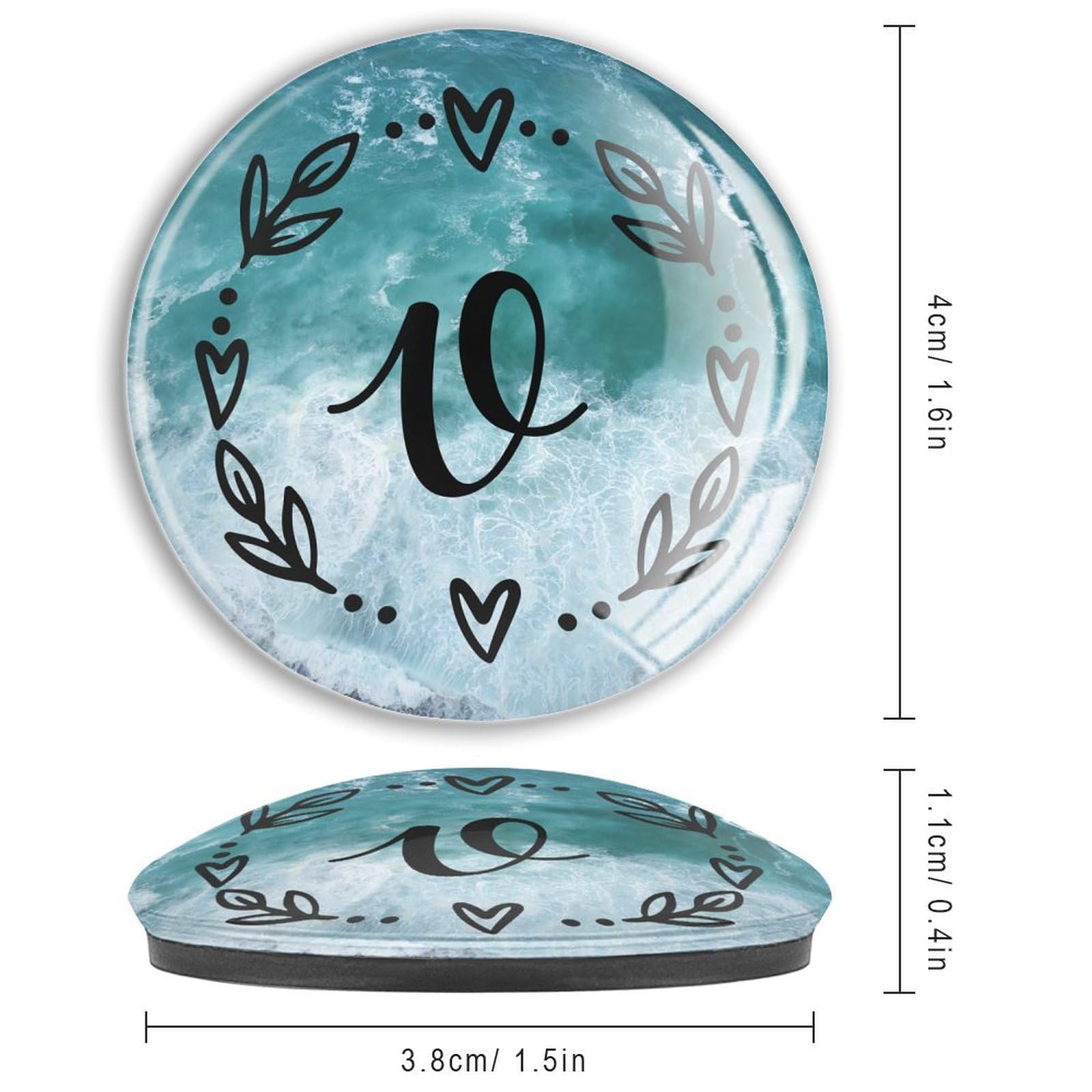 Imanes de nevera con monograma inicial en V para pizarra blanca, alfabeto, corona floral, vidrio, pequeños imanes para nevera, pizarra, gabinete, oficina, cocina, pizarra, 4 piezas