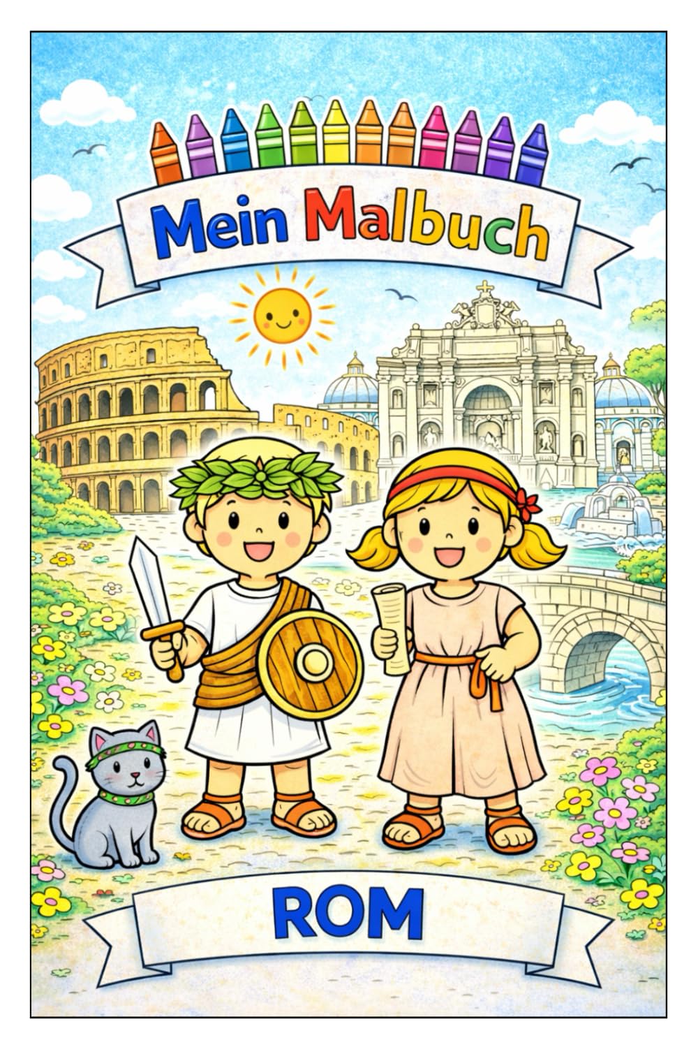Mein Malbuch: Rom: Die schönsten Sehenswürdigkeiten zum Ausmalen – Kreatives Malbuch für Kinder ab 4 Jahren