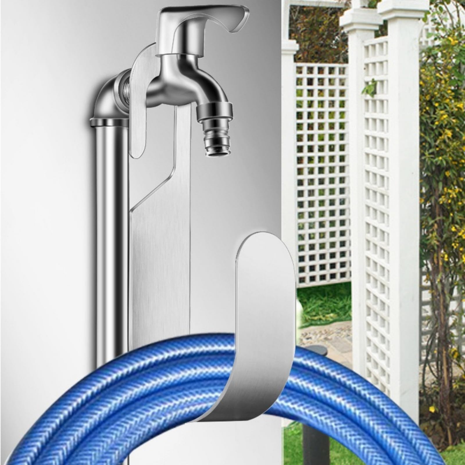 Xuweiung Supporto da Parete per Tubo da Giardino, Gancio Portatubo, Flessibile, Accessorio per Giardinaggio