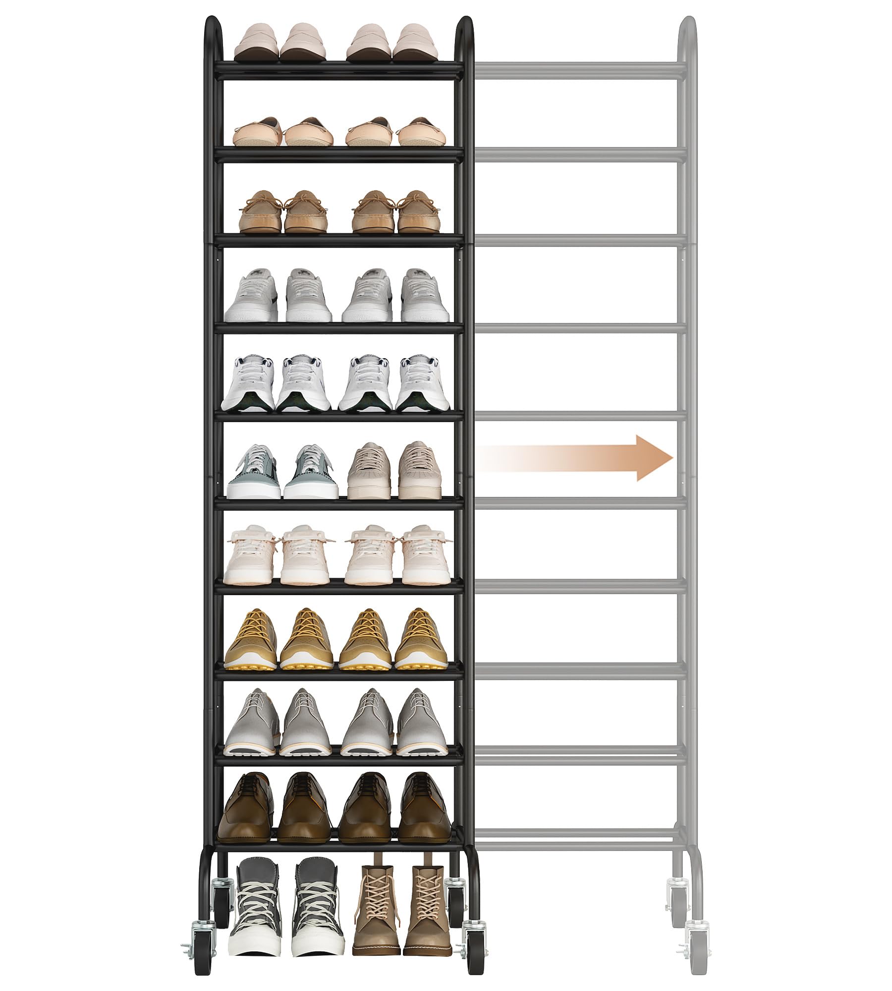 STORAGE MANIAC 10-Tier Expandable Shoe Rack