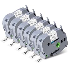 Weemay 24mm 0.94 Laminated White Compatible with Brother Label Maker Tape