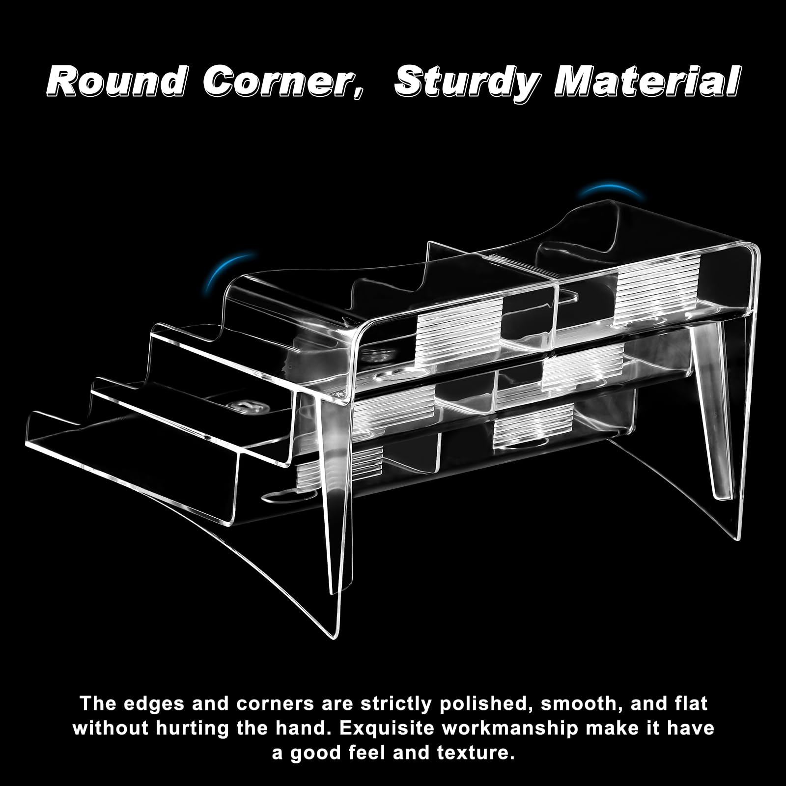 xydstay Soporte acrílico para folletos de 8.5 x 11 pulgadas, soporte de exhibición transparente de 3 niveles, diseño inclinado, soporte de mesa de plástico con divisor para revistas de folleto de 4