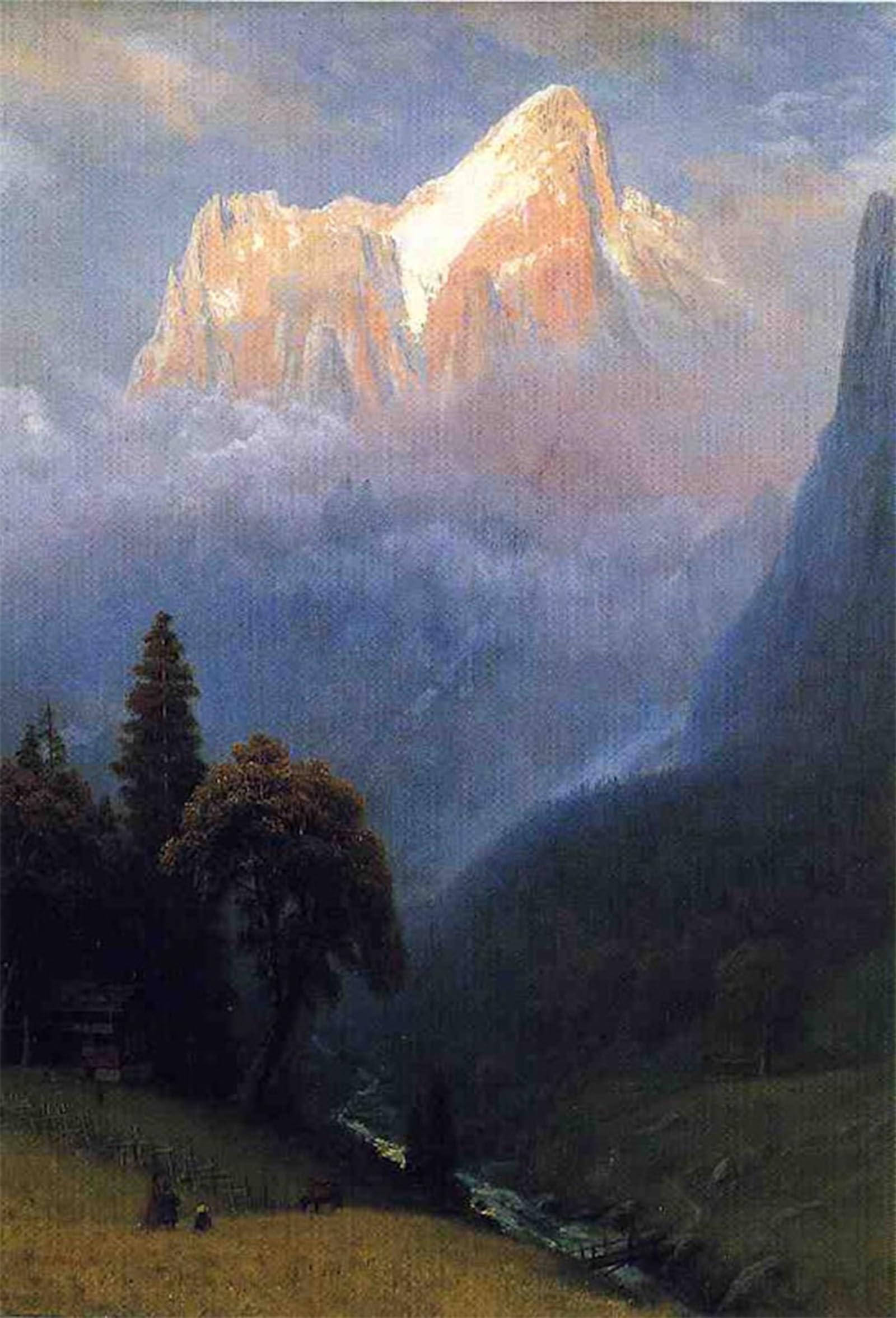 ARTXLXXBN Famous Painting Art Wall Decor Abstract Art Picture Storm Among the Alps by Albert Bierstadt Animal Pictures for Home Decor 60x90cm