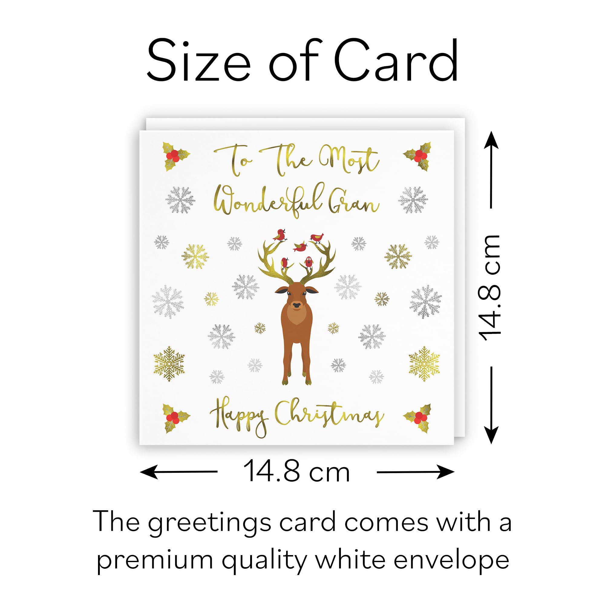 Hunts England - Gran Christmas Card - To The Most Wonderful Gran - Happy Christmas - Xmas Card - Milano Collection - Image 4