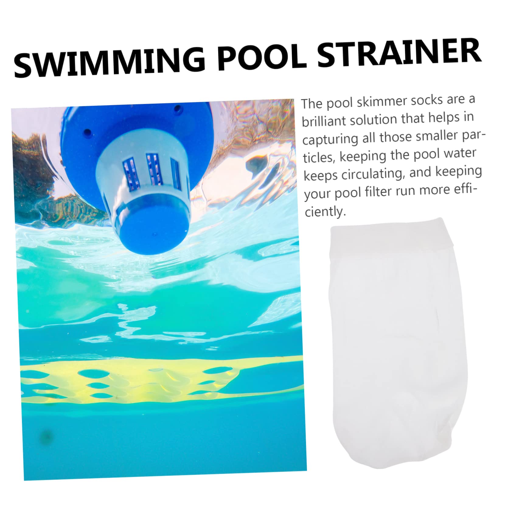 VANZACK 40piezas Calcetines De Nylon para Limpieza De Filtros Elásticos para Skimmers De Residuos y Suciedad Agua