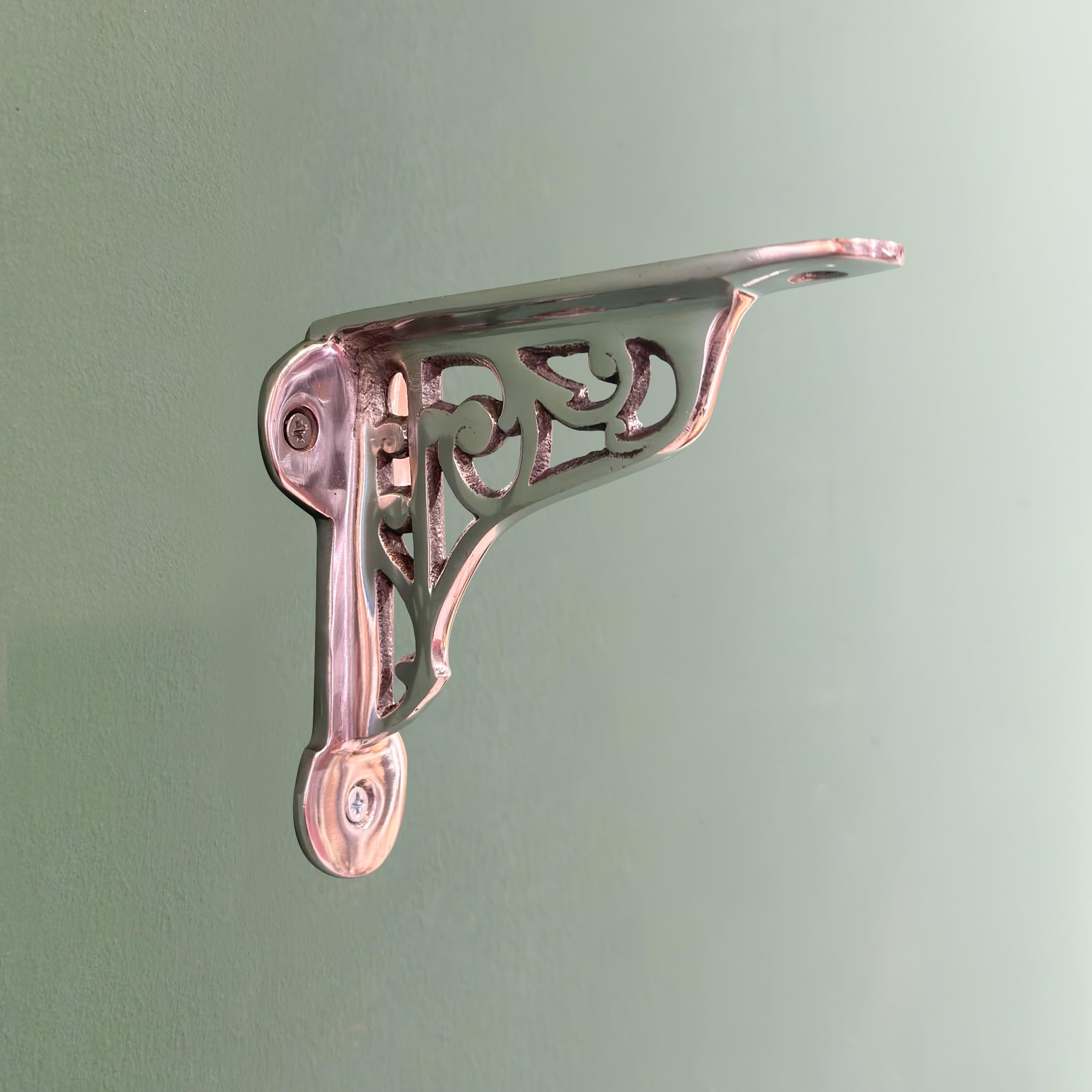 Maison Cast Chrome Polished Victorian Scroll Wall Shelf Bracket Cistern Antique No Iron (125X125mm)