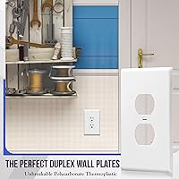 Vista 3 de ENERLITES Jumbo - Placa de pared dúplex para receptáculos, cubiertas de enchufes eléctricos, acabado brillante, tamaño grande de 1 banda, 5.5 x 3.5