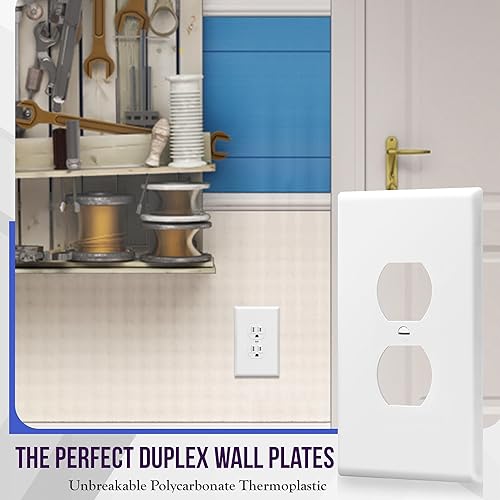 Miniatura 3 de ENERLITES Jumbo - Placa de pared dúplex para receptáculos, cubiertas de enchufes eléctricos, acabado brillante, tamaño grande de 1 banda, 5.5 x 3.5