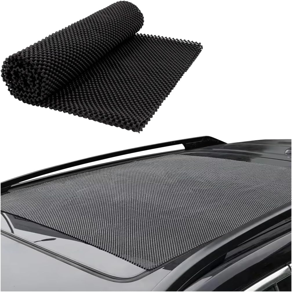 Car Roof Rack Pads, 47" X 40" Vehicle Rooftop Cargo Bag Protective Mat, Non-Slip Automotive Roof Cushioned Protection Layer Accessories, Universal for SUV, Sedan, Truck (Black)