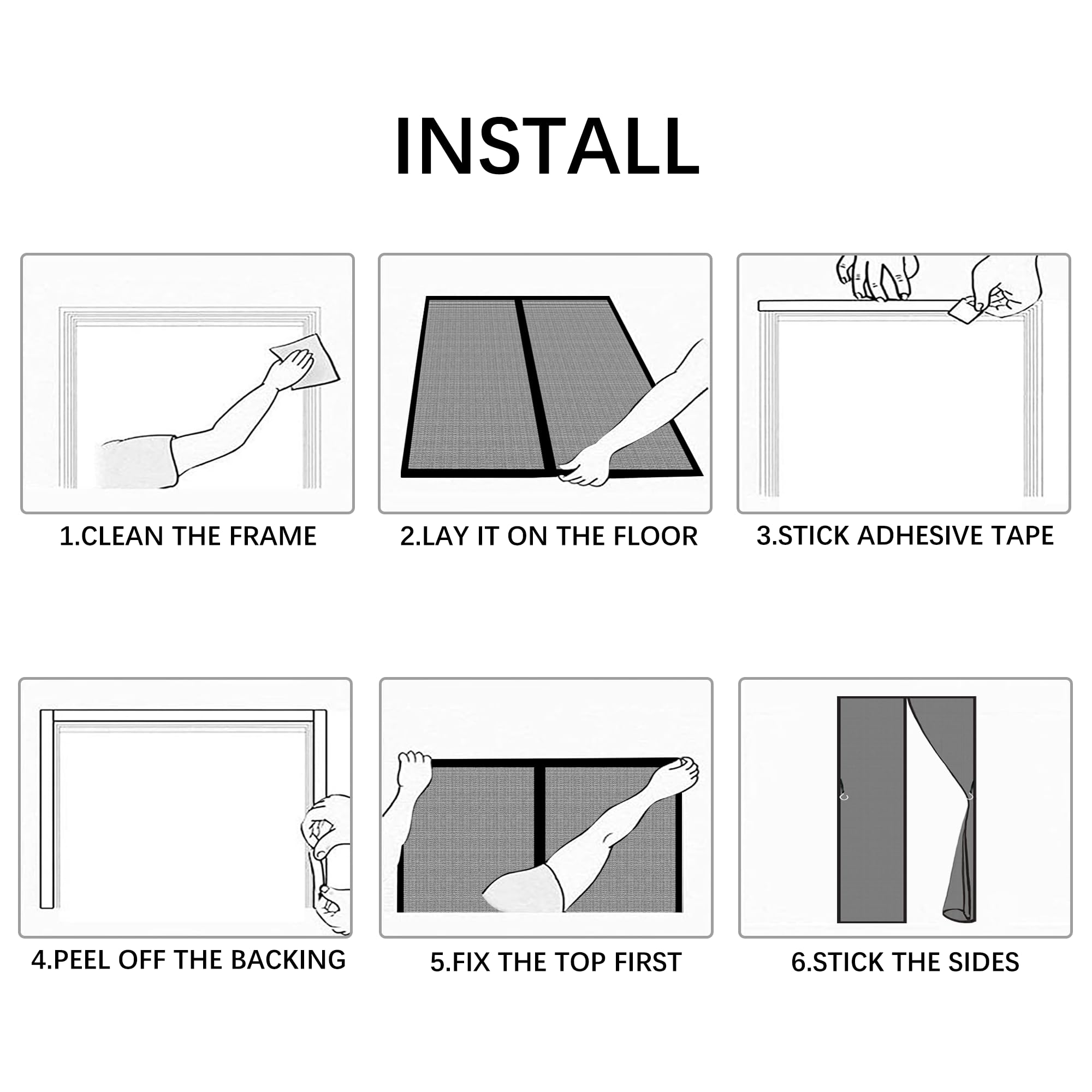 Tenda Zanzariera Magnetica per Porte 188 x 244 cm Non È Necessario Praticare Fori Zanzariera Magnetica Bianco per Balconi e Porte, Bianco
