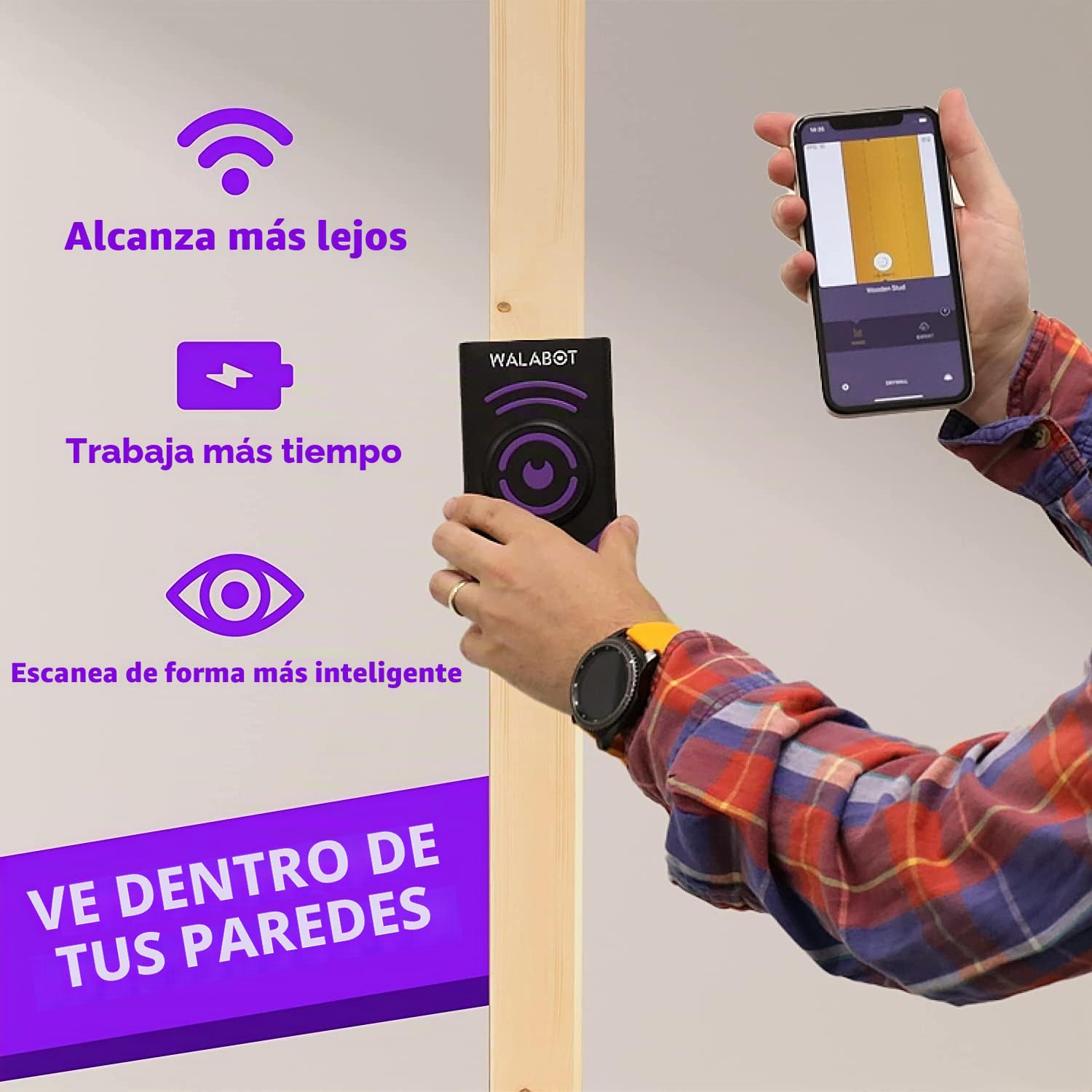 WALABOT DIY 2 - Buscador de pernos avanzados y escáner de pared para teléfonos inteligentes Android e iOS