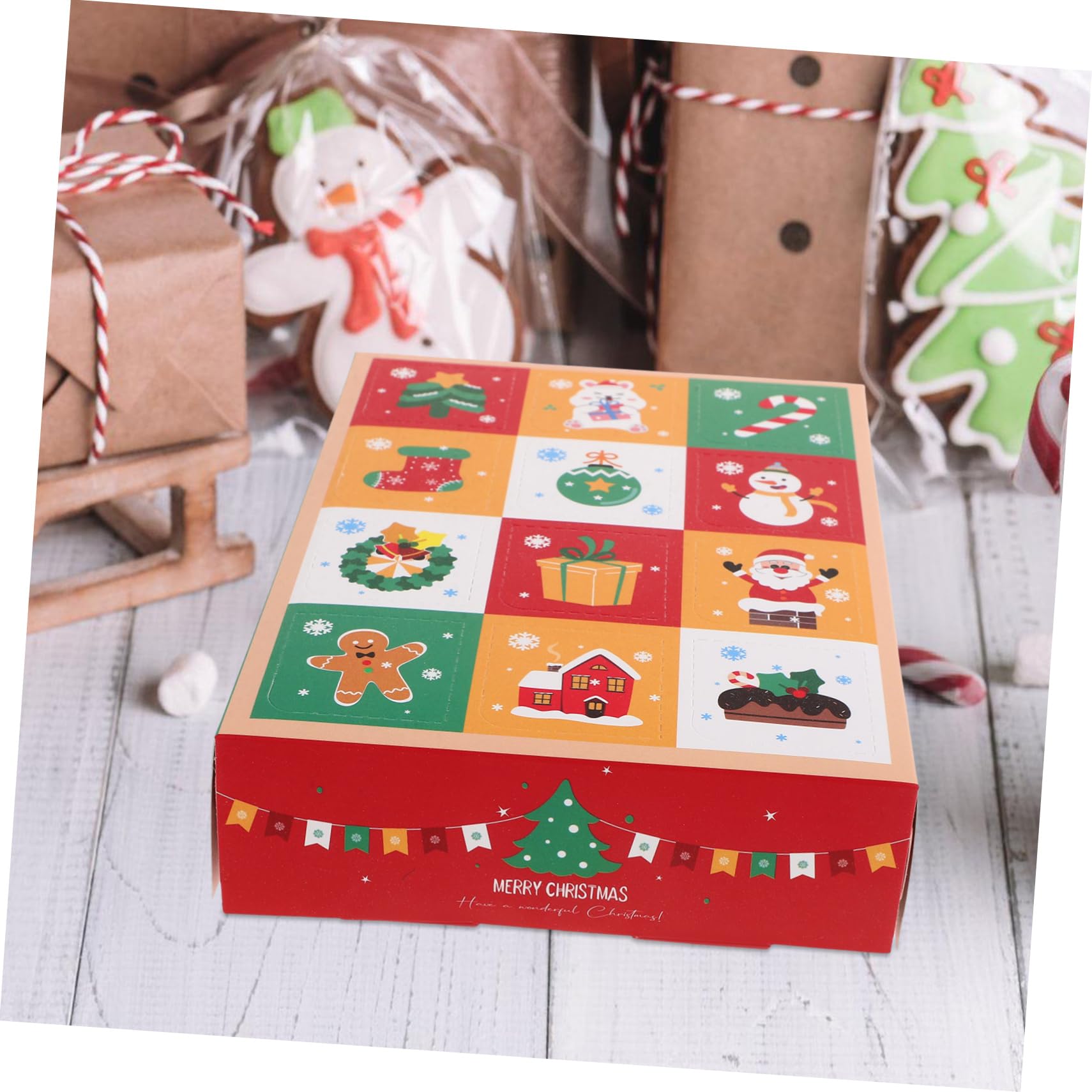 Zerodeko Caja De De Con Compartimentos De Unidades Para Navidad Caja Vacía Para Dulces Y Detalles Festivos Para Fiestas Y Celebraciones Navideñas 5 Piezas X 4