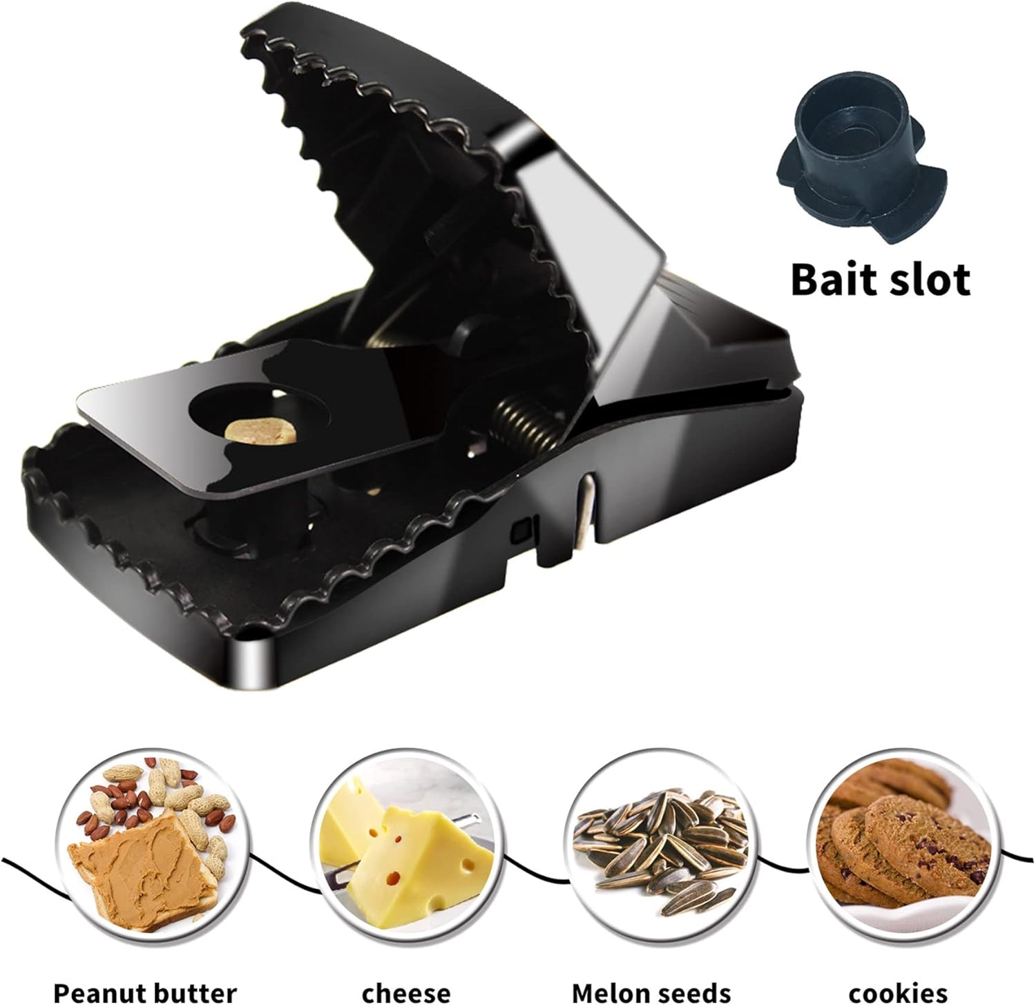 Mouse Trap,Reusable Rat Traps Indoor Or Outdoor,High Sensitivity, Powerful Bite, Easy to Operate, Suitable for Kitchen, Warehouse, Pasture, Yard，6-Piece Set, Black