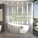 Shower Curtain Liner Clear- Premium PEVA Waterproof Shower Curtain with Rust-Proof Grommets, Standard Size Bathroom Shower Curtains, 72x72 Inches Lightweight