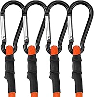 Vista 12 de WORKPRO Cuerdas elásticas de 24 pulgadas con ganchos, paquete de 4 correas elásticas de goma superior resistente, cuerda elástica fuerte para tienda