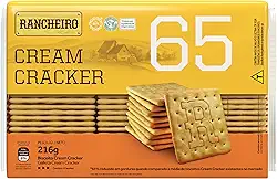 Biscoito Cream Cracker 65 Rancheiro 216g – Crocante, 65% Menos Gordura e Vegano