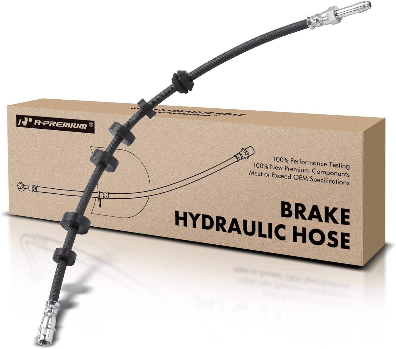 A-Premium Front Driver or Passenger Brake Hydraulic Hose Compatible with Select Audi Models - Q5 2009-2017, SQ5 2014-2017 - Replace# 8R0611707A