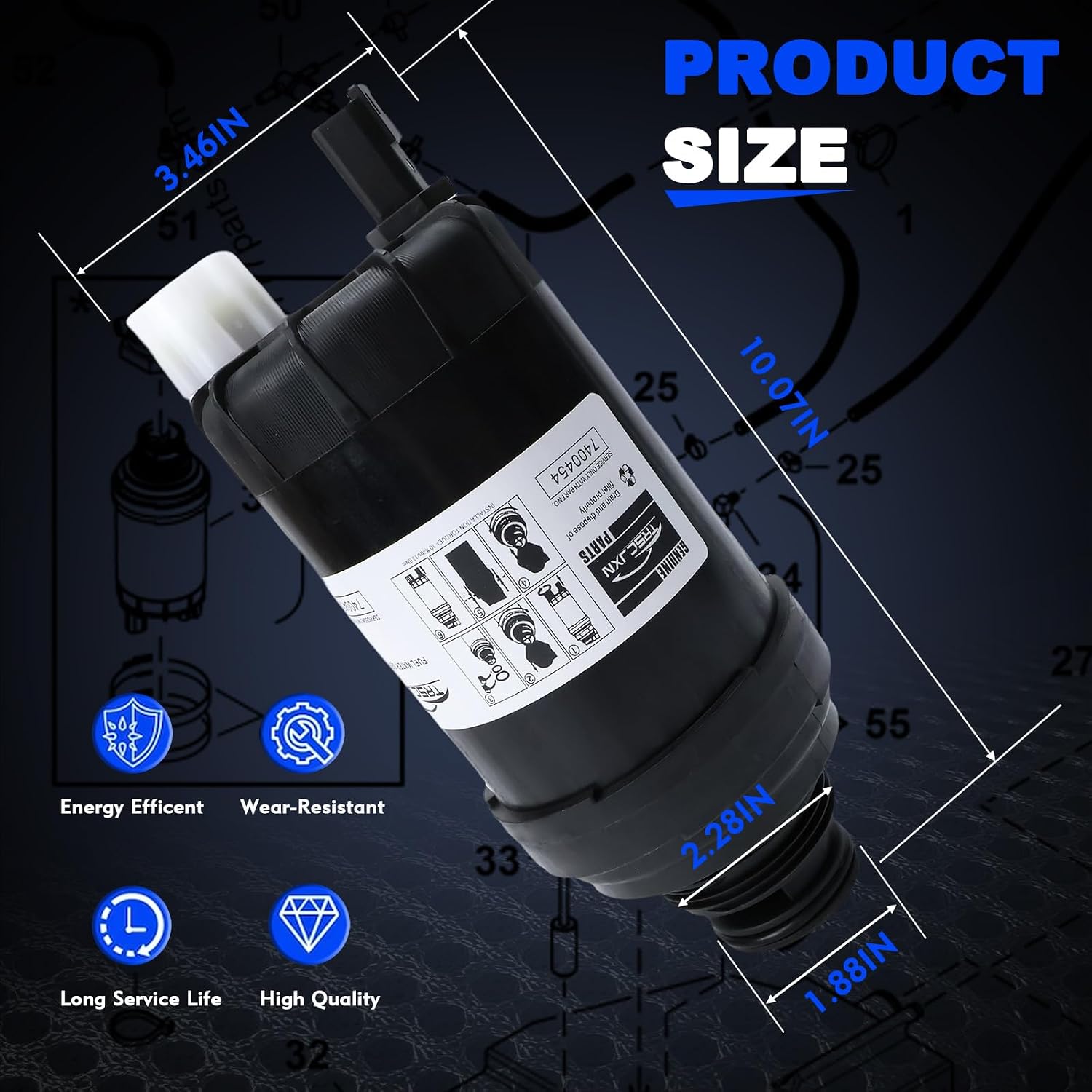7400454 Fuel Filter Water Separator Replace 7023589 Fit for Bobcat Skid Steer & Loaders T/S Series A770 T770 T750 T650 T595 T590 S450 S590 for Excavators E32 E35 E42 E45 for Versahandlers V519 V723