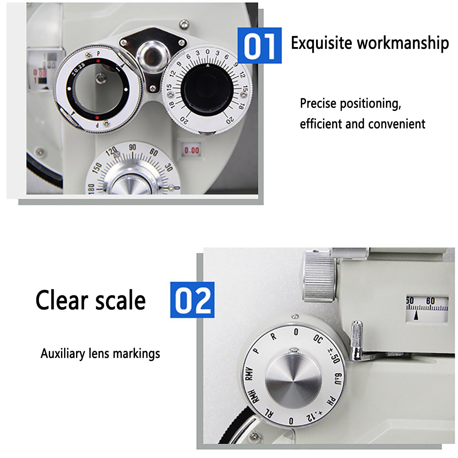 Pupilómetro digital óptico y probador de visión - Equipo oftálmico con distancia interpupilar 50mm-80mm, potencia de lente esférica +16.75D a -19.00D para hospitales y centros de atención de la visión