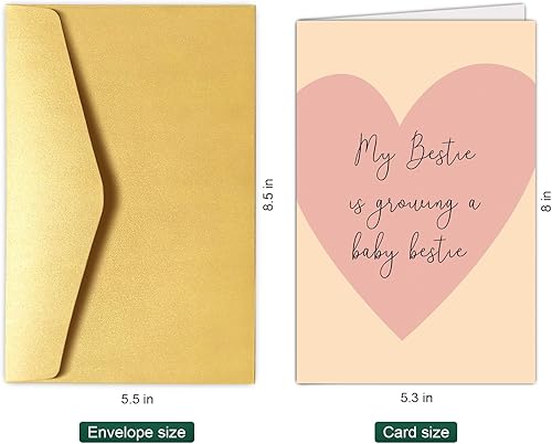 Miniatura 2 de Chenive Tarjeta de felicitación de embarazada para mejor amiga, regalo de mejor amiga, tarjeta de baby shower para niña, My Bestie Is Growing A Baby