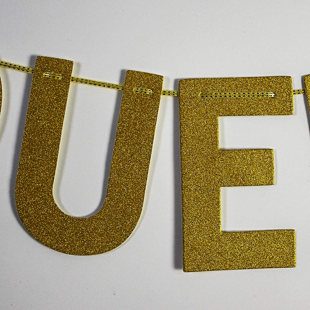 Yas Queen Banner - Lady Club Decor - Women Empowerment Bunting Wall Decorations Gold Glitter