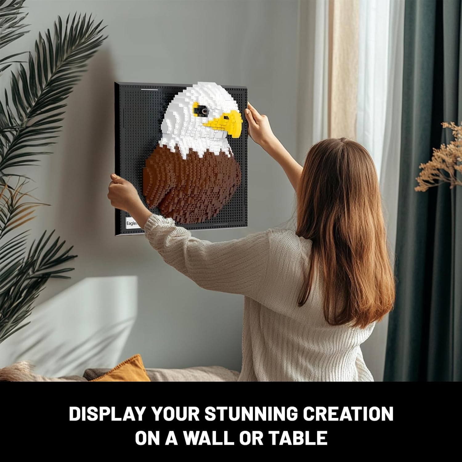 Eagle Bird Animal 3D Wall Art Micro Mini Building Blocks Set for Adults, Unique Home Wall Decor or Table Display, No Compatible with Lego, Ideal Birthday Christmas Toy Gift for Teens (1924 PCS)