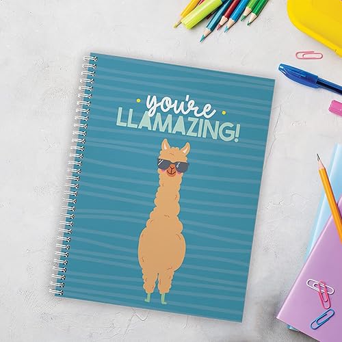 Miniatura 6 de You're Llamazing - Cuaderno de palabras de llama con espiral, 8.5 x 11 pulgadas, diario de animales increíbles, 120 páginas con rayas anchas, tapa