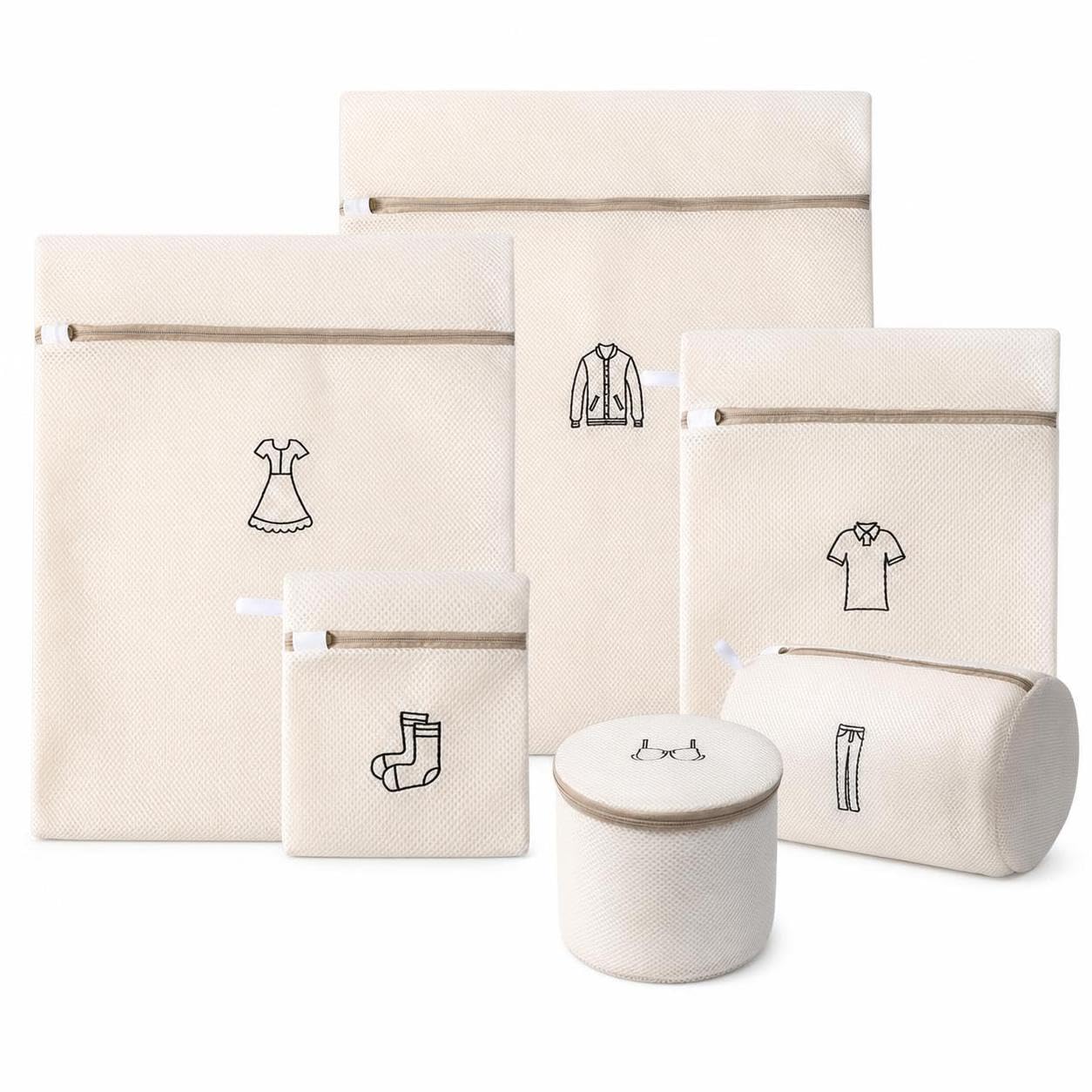 Bolsas lavadora juego de 5 y 6 piezas de malla gruesa con cremallera para abrigos