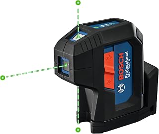 Bosch GPL100-30G Green-Beam 3-Point Self-Leveling Laser Level - Plumb, Align & Level Tool with VisiMax & Multipurpose Mount