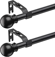 Vista 1 de BsBsBest Barras de cortina pequeñas para ventanas de 28 a 50 pulgadas, 5/8 pulgadas, barras de cortina pequeñas ajustables para inquilinos