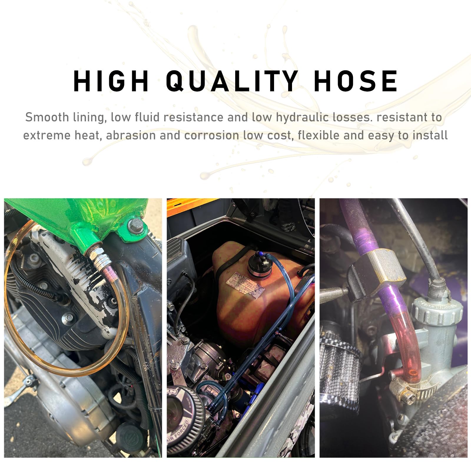 KVAEY Tubo de manguera de combustible colorido, flexible anticorrosión, línea de gas de gasolina, tubo de vacío suave de alto rendimiento, repuesto para motocicleta, Dirt Pit Bike ATV (rojo)