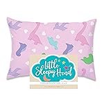 Little Sleepy Head Toddler Pillowcase, 100% Cotton & Hypoallergenic Pillow Case for Toddler Pillow, Snug Fit Envelope Pillowcase, 13x18 Pillowcase, Pilllow Sold Separately (Dinosaurs Pink)
