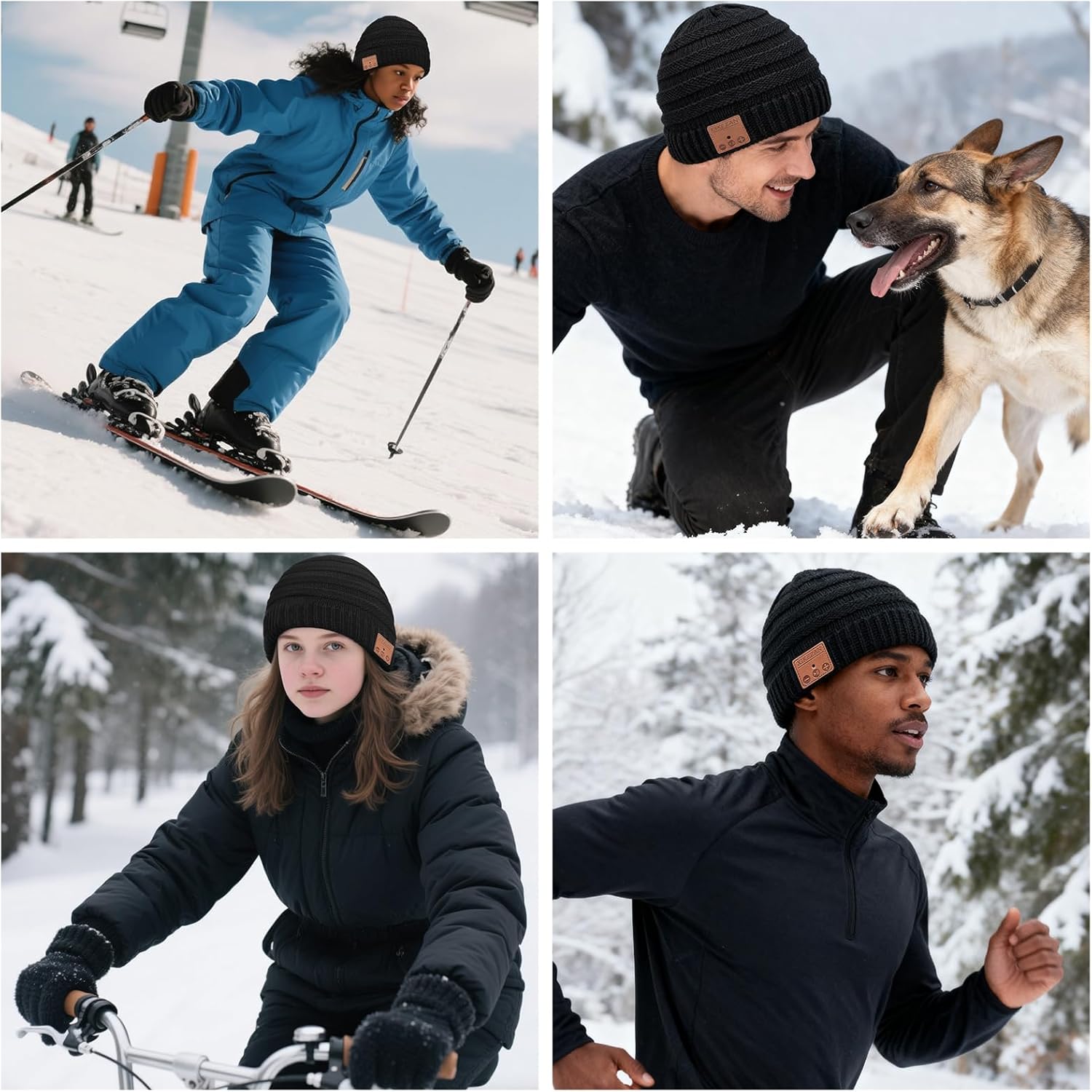 Bluetooth Hat Beanie,Novelty Headwear Christmas Stocking Stuffers Gifts for Men Women Him Her Teen Boy Teen Girl Teenage Black - Image 8