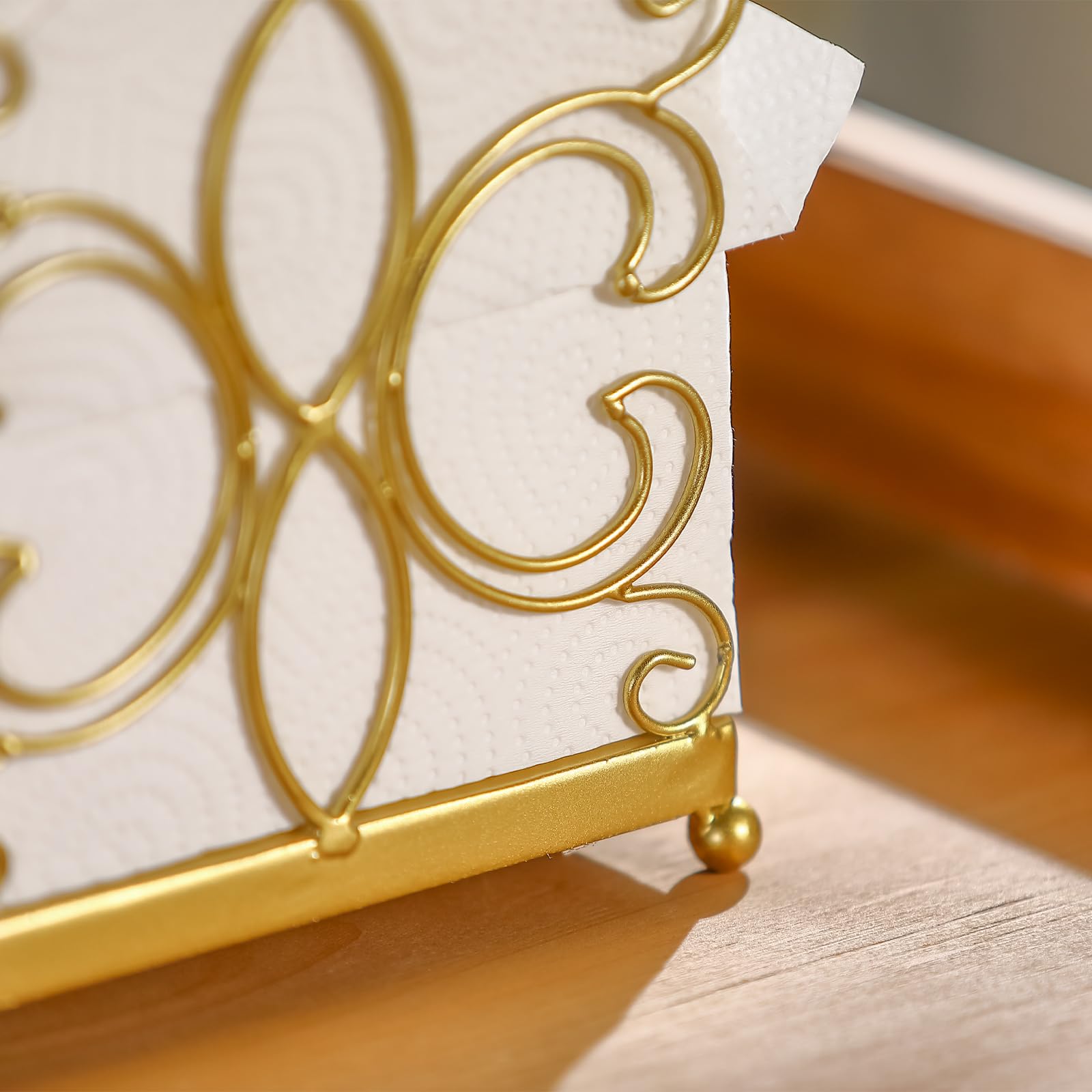 Servilletero dorado para mesa, servilleteros de metal modernos, servilleteros de cóctel dorado adecuado para restaurante, cocina y encimeras, cenas, regalos de vacaciones.
