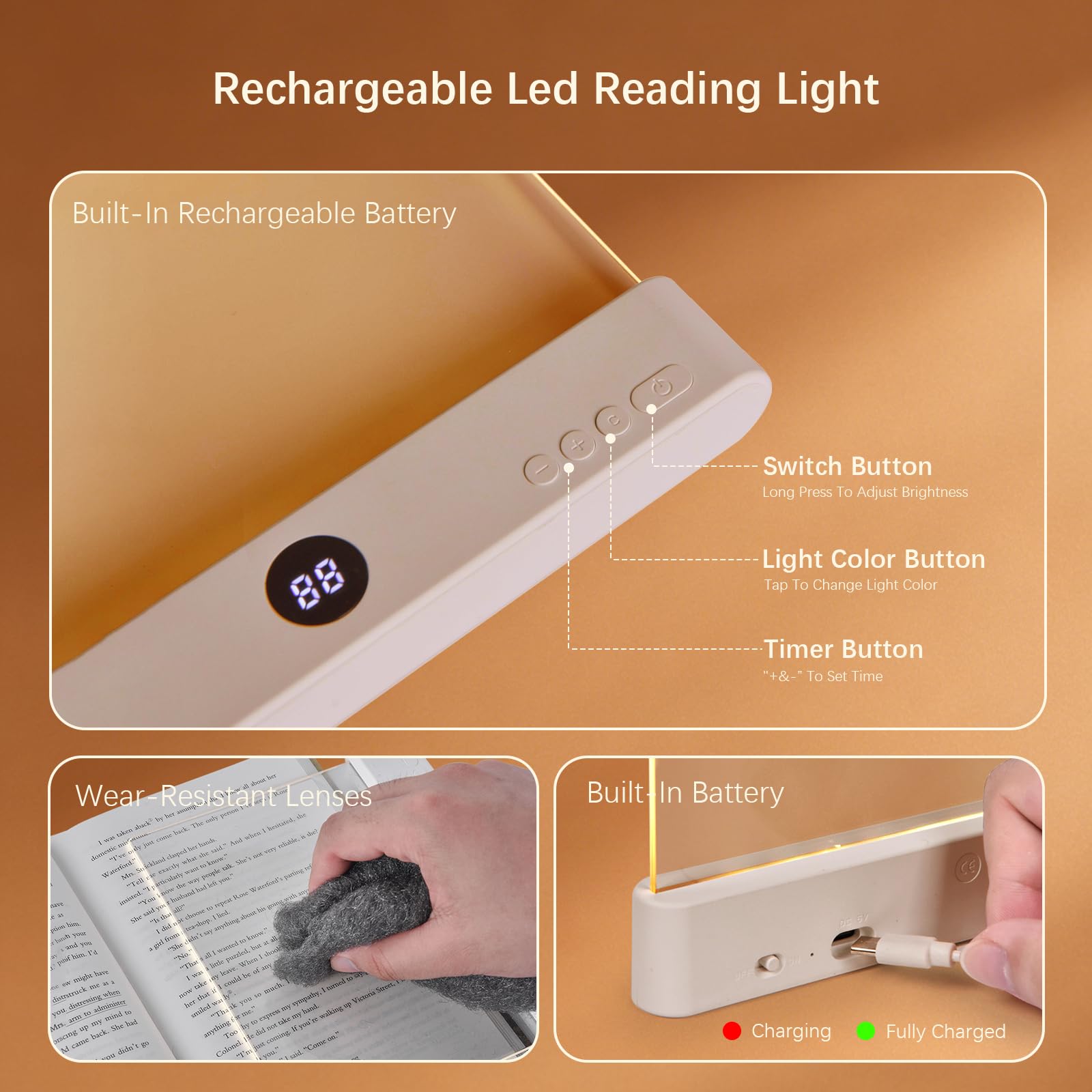 Choudao Tech LED Book Light and Night Light 2 in 1, 3 Color