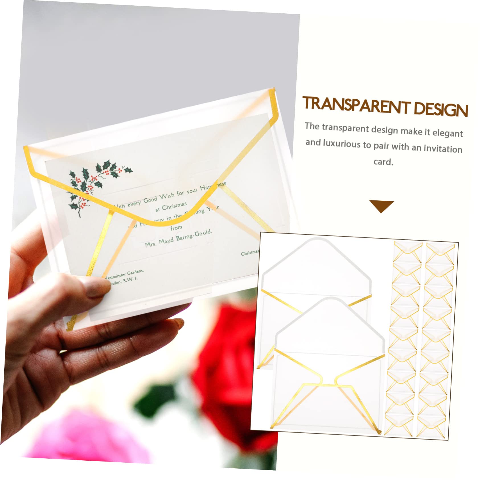Angoily 5 Series Sobres Transparentes Vintage Para Tarjetas Paquete Para Invitaciones De Bodas Tarjetas De Felicitación Y Notas De Agradecimiento Elegante Y 20 Piezas X 5
