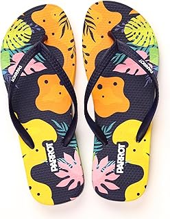 Parrot Multicoloured Rubber Flip Flops, Women's Sizes 37-41, Sports Design