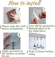 Vista 7 de Paquete de 150 ganchos adhesivos de pared de 24 libras (máx.), ganchos autoadhesivos resistentes, transparentes, reutilizables, ganchos de pared