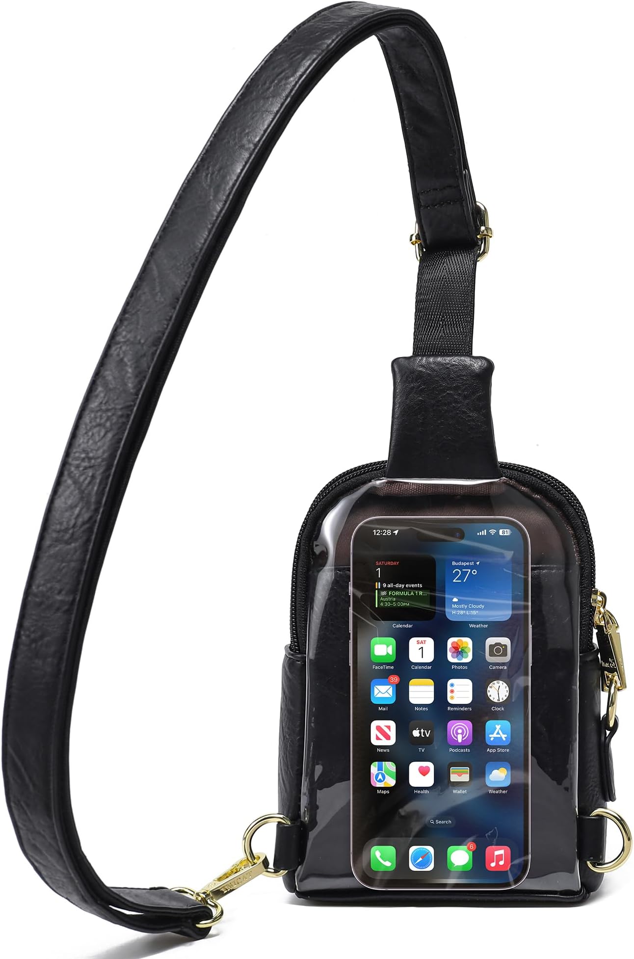 INICAT Small Crossbody Sling Bags for Women Vegan Leather Cell Phone Purse Fanny Packs for Women Men