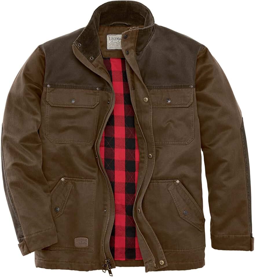 Legendary Whitetails Mens Barn Chore Coat Vintage Waxed Cotton Water Resistant Work Jacket
