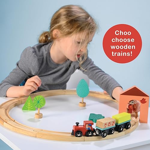 Miniatura 6 de My First Train Set All Aboard para diversión, 22.44 pulgadas de longitud, juego imaginativo, creativo, niñas, niños