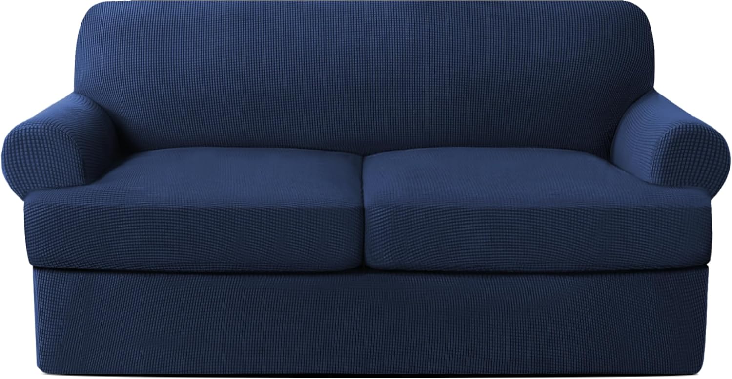 KPPKOU 3 Piece Sofa Slipcovers T Cushion Couch Cover High