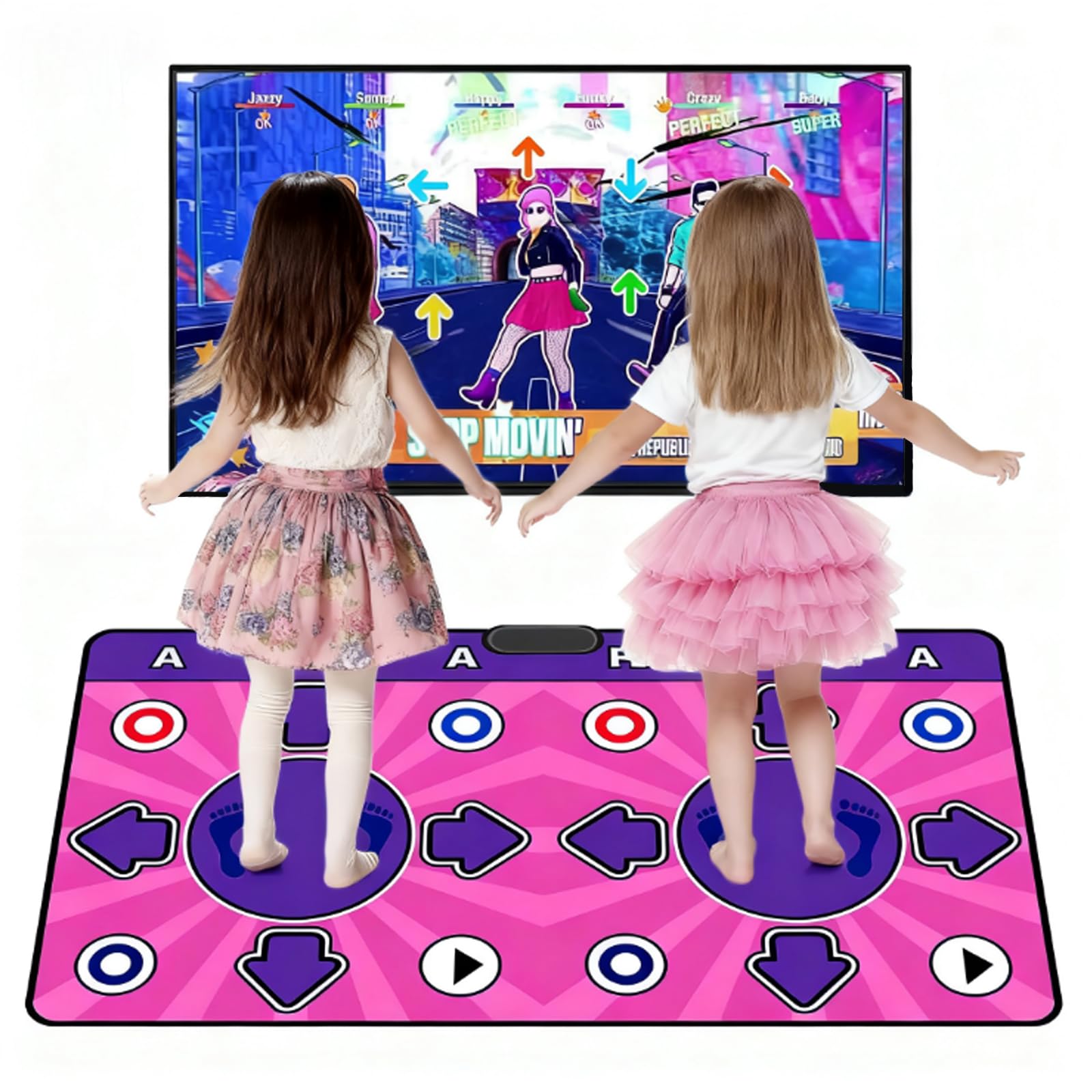 Tappetino da ballo interattivo per bambini, tappetino da ballo elettronico con telecamera AR, HDMI per TV, 100+ giochi, antiscivolo, tappetino sportivo fitness per bambini, ragazzi e famiglie