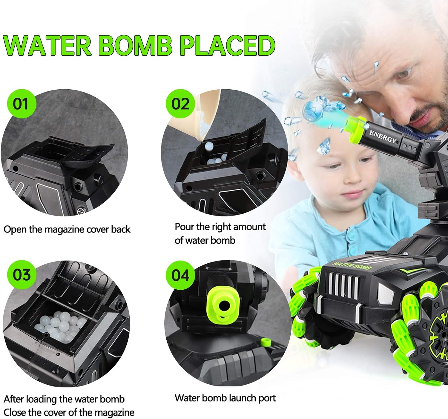 Flash Deals - 50% OFF Off Road rc car Water Bomb Remote Control Car Gesture Sensing RC Stunt Car 2.4GHz with 180° Rotating Shooting & 360° Rotating Tank, Perfect Birthday or Any Occasion Gift for Boys & Girls Amazing 🔥 Off Road rc car Water Bomb Remote Control Car Gesture Sensing RC Stunt Car 2.4GHz with 180° Rotating Shooting & 360° Rotating Tank, Perfect Birthday or Any Occasion Gift for Boys & Girls