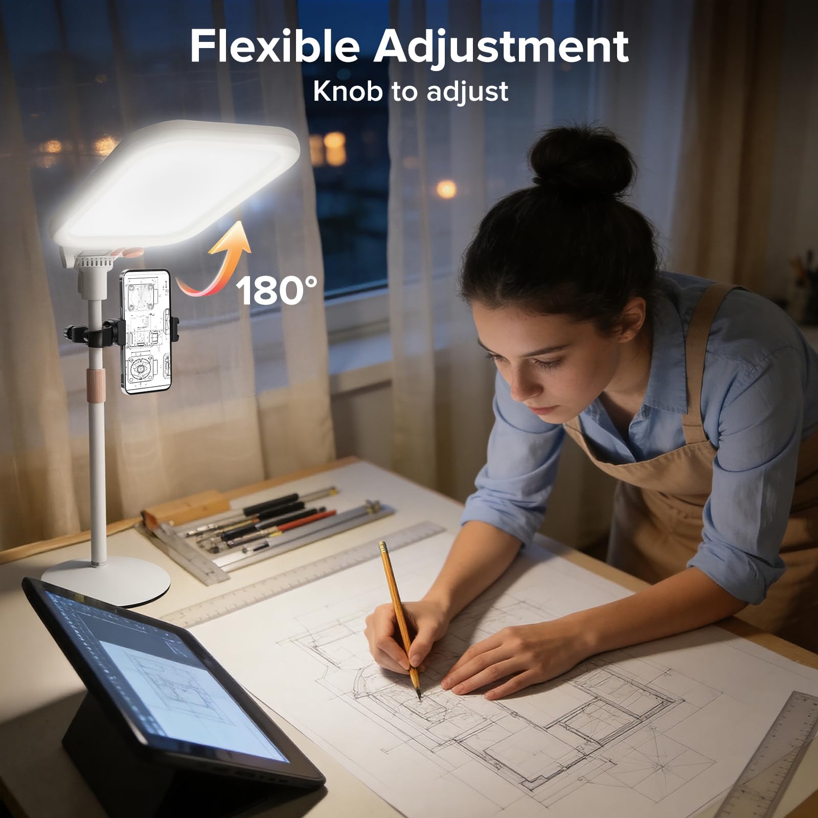 Grande anello luminoso da 9 pollici con supporto, 7000 K professionale a schermo intero grande anello luminoso con supporto per telefono, luce selfie con telecomando per fotografia, TikTok