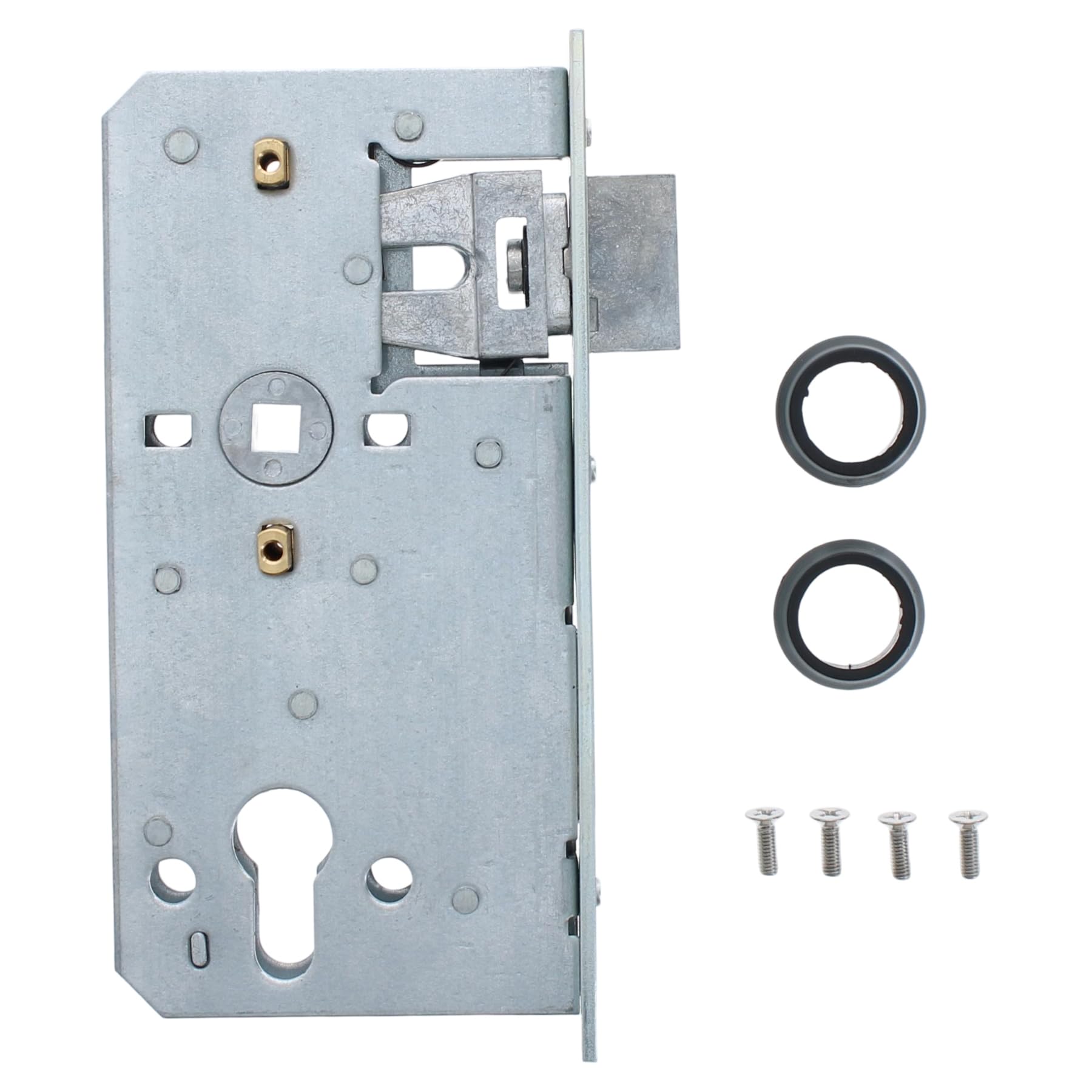 ToniTec Schloss für Einschweisskasten, Dorn 55 mm PZ 72 mm, Stulp 167x33 mm verzinkt für Metalltore geeignet