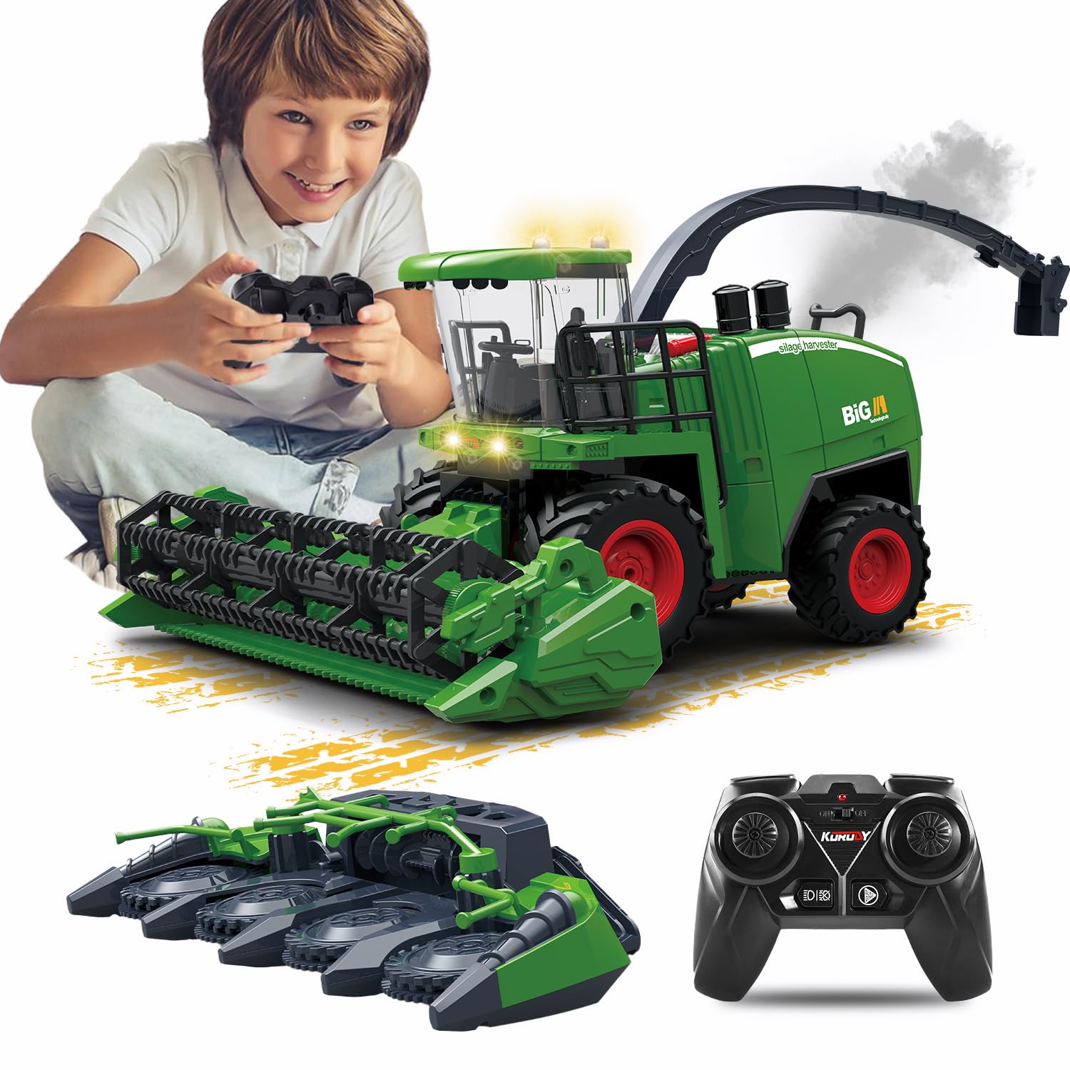 PENGBU RC Remote Control Harvester Toy, Farm Vehicle Model