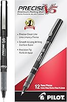 Vista 9 de PILOT, Precise V5, Bolígrafos de tinta líquida con tapa, punta extrafina 0.5 mm, rojo, paquete de 12