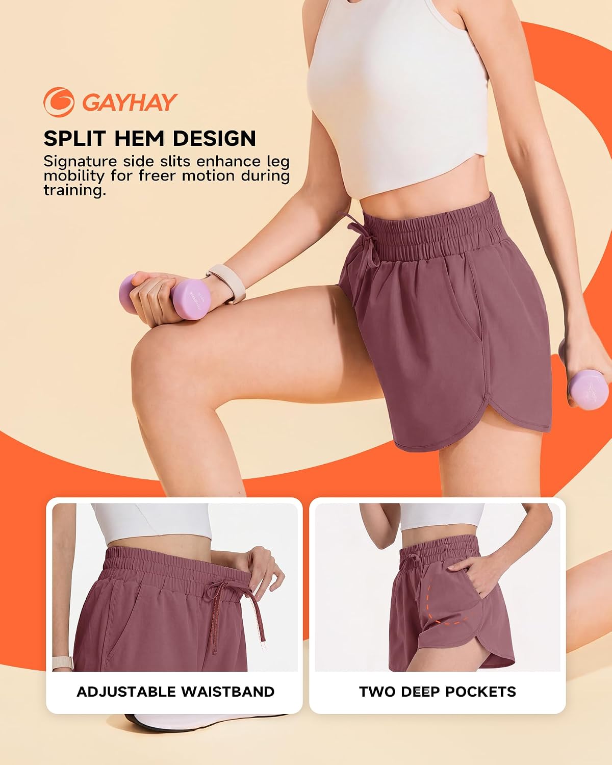  Running Shorts for Women - Athletic Quick Dry Sports Womens Shorts High Waisted Gym Workout Black Shorts with Pockets thumbnail